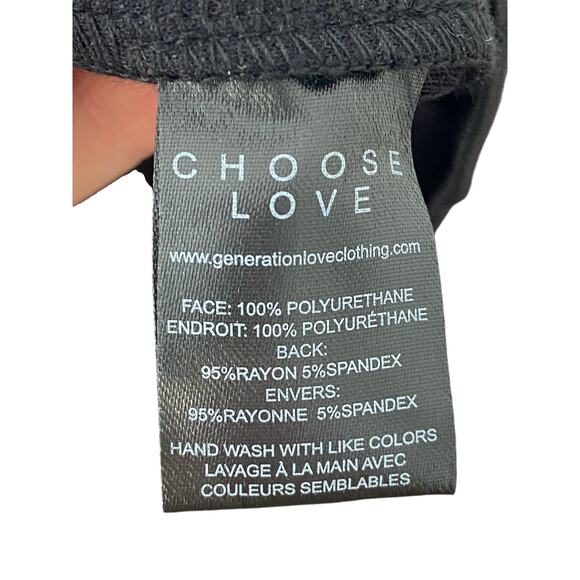 Generation Love Wren Faux Leather Cropped Flared Leggings Pull On Black Size M - Picture 9 of 9